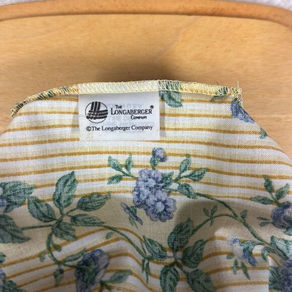 LONGABERGER Handwoven Small Wooden Basket with a Cotton Floral Lining - Picture 9 of 10